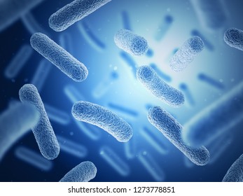 Bacteria On Blue Background 3d Illustration Stock Illustration ...