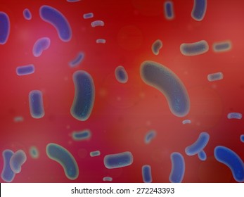 Bacteria under microscope, medical background