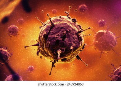Bacteria, virus, cell 3d