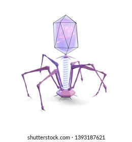 Bacteriophage On White Background 3d Illustration Stock Illustration ...