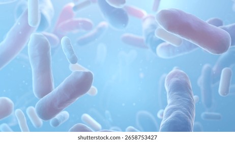 bacterium Lactobacillus under microscope, probiotic Lactobacillus, Lactobacillus acidophilus, 3d rendering of Beneficial Microorganisms - Powered by Shutterstock - Get 15% off with code: PIKWIZARD15