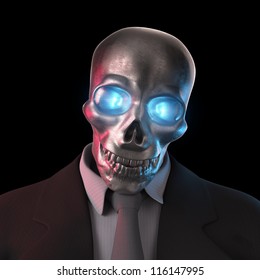 Bad Banker With Glowing Euro Eyes 3D