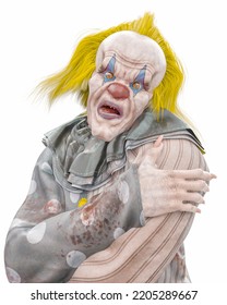 Bad Clown Doing A Mad Face, 3d Illustration