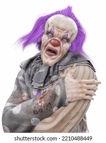 Bad Clown Doing A Mad Face, 3d Illustration