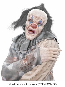 Bad Clown Doing A Mad Face, 3d Illustration