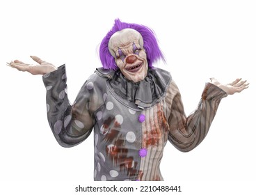 Bad Clown Just Do Not Care, 3d Illustration