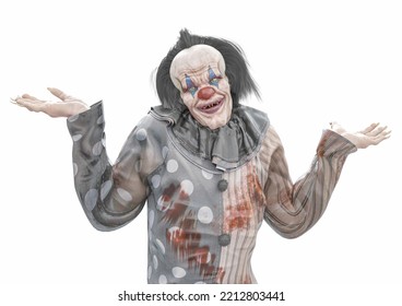 Bad Clown Just Do Not Care, 3d Illustration