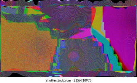 Bad Reception, Glitch Wallpaper With Noisy Texture; Technology Bug, Interference Digital Art.