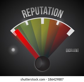 Bad Reputation Speedometer Illustration Design Over A Black Background