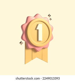a badge for the winner. 3d rendering