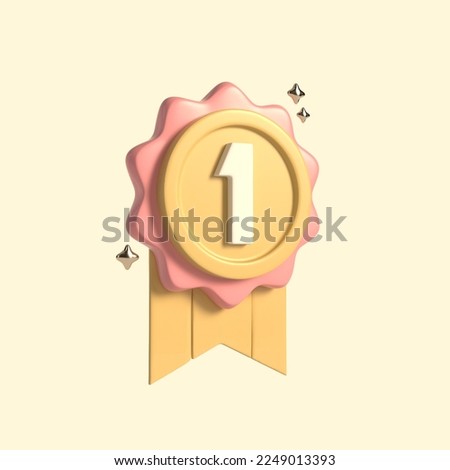 a badge for the winner. 3d rendering