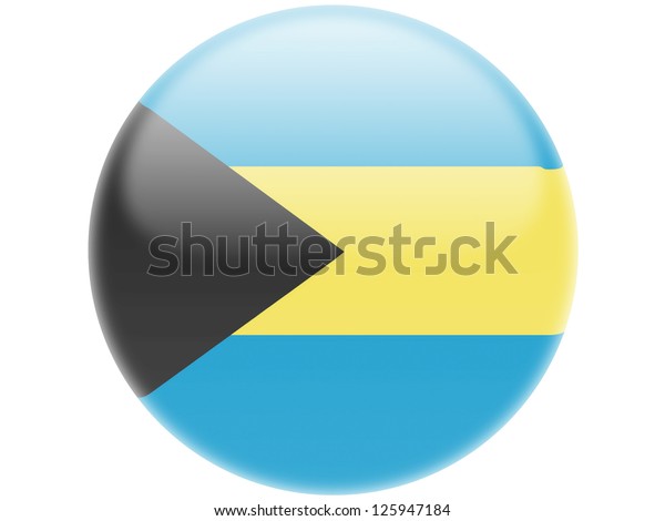 Bahamas Bahamian Flag Round Glossy Badge Stock Illustration 125947184