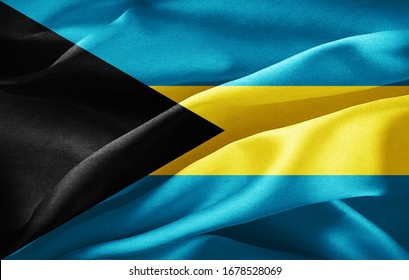 Bahamas flag of silk -3D illustration