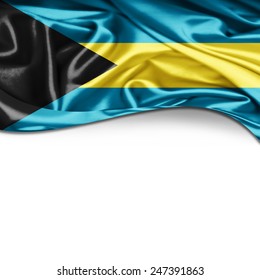 Bahamas flag and white background