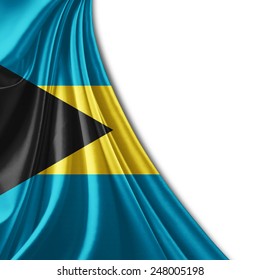 Bahamas flag and white background