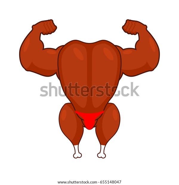 Baked Chicken Fitness Model Fried Turkey Stock Illustration 655148047