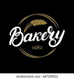 Bakery Hand Written Lettering Logo Label Stock Vector (Royalty Free ...