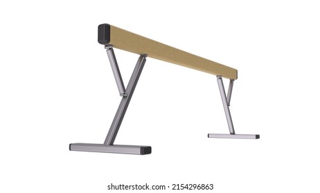 Balance Beam Isolated On White Background.3d Rendering.