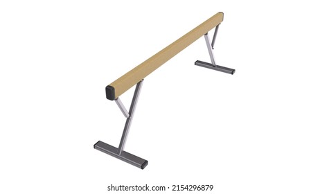 Balance Beam Isolated On White Background.3d Rendering.