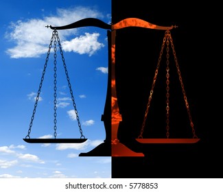 Balance Between Good Bad Stock Illustration