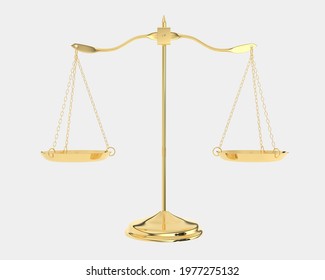 Balance Scale Isolated On Background. 3d Rendering - Illustration