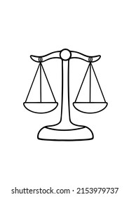 Balance Scales Justice Isolated Illustration Stock Illustration ...