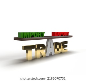 Balance Of Trade Import Export Trade 3d Rendering Illustration.