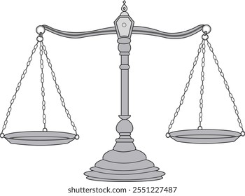 balanced scale vector illustration isolated