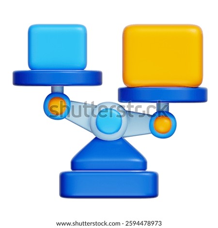Balancing Scale, Science Physics, 3d rendering.