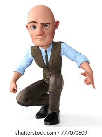 Bald Businessman 3d Illustration