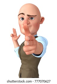 Bald Businessman 3d Illustration