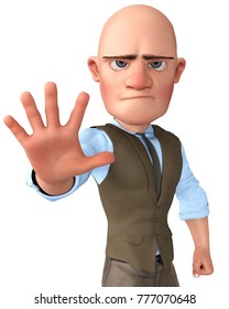 Bald Businessman 3d Illustration