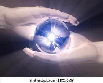 Ball  Of Clairvoyance In The Hands