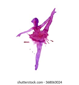 ballerina. dancer. color.watercolor technique