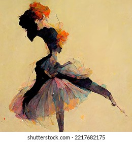 Ballerina Painting  Based On The 
 Painting Style Of Henri De Toulouse