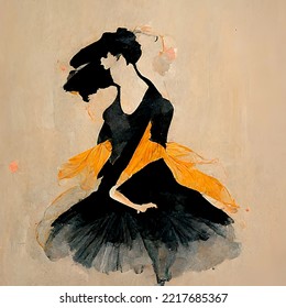 Ballerina Painting  Based On The 
 Painting Style Of Henri De Toulouse