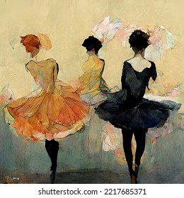 Ballerina Painting  Based On The 
 Painting Style Of Henri De Toulouse