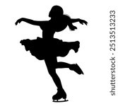 Ballerina woman ice skate aesthetic silhouette 