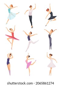 Ballet Boys And Girls. Ballet Dancers Male And Female Characters Isolated