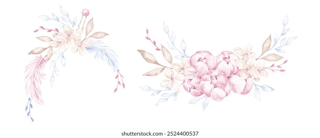 Ballet clip art. Watercolor illustrations hand drawn with watercolor. Little ballerina arrangements for cards, invitations, posters, stickers and prints - Powered by Shutterstock