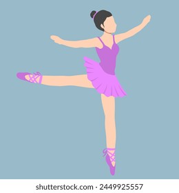 ballet dancer illustration flat style vector isolated on blue background. ballerina - Powered by Shutterstock