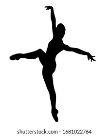 ballet dancer jumping without tutu ballet dress, lottie. silhouette