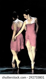 ballet dancers drawing filter