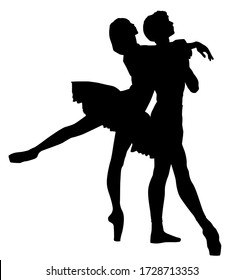 Ballet Duo Chorégraphie Danse, Ballet Theater. Silhouette