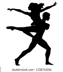 Ballet Duo Chorégraphie Danse, Ballet Theater. Silhouette