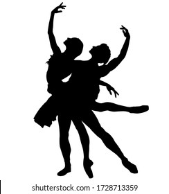 Ballet Duo Chorégraphie Danse, Ballet Theater. Silhouette