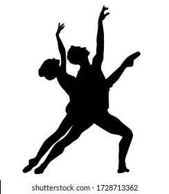 Ballet Duo Chorégraphie Danse, Ballet Theater. Silhouette