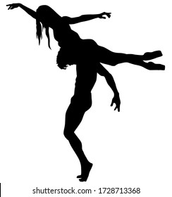 Ballet Duo Chorégraphie Danse, Ballet Theater. Silhouette