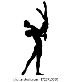 Ballet Duo Chorégraphie Danse, Ballet Theater. Silhouette