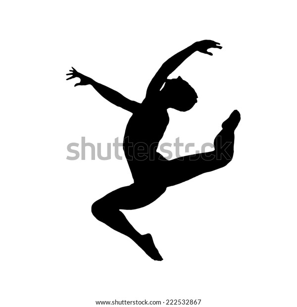Ballet Jumping Boy Silhouette On White Stock Illustration 222532867